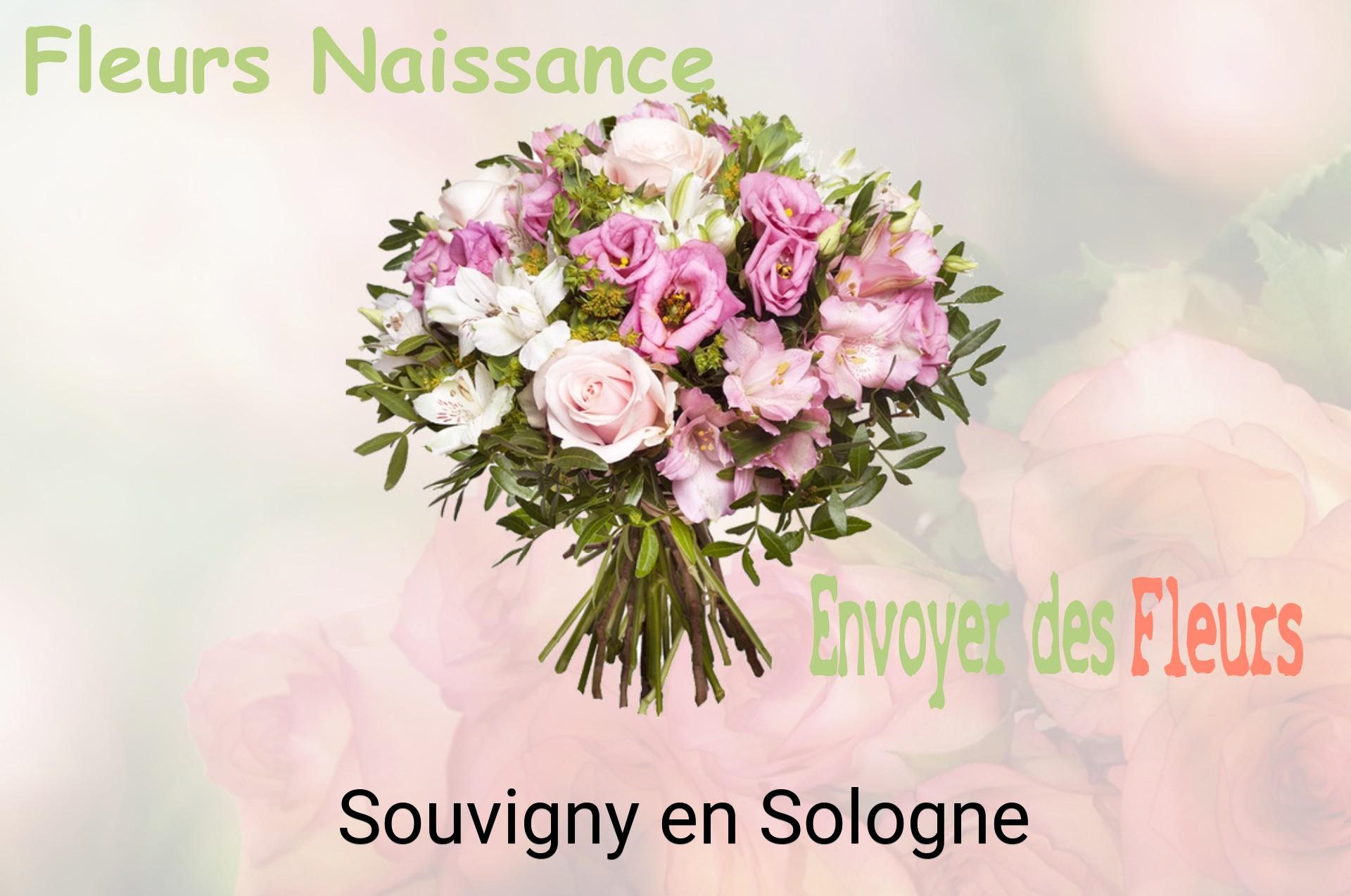 Bouquet de fleurs de naissance livré à Souvigny-en-Sologne