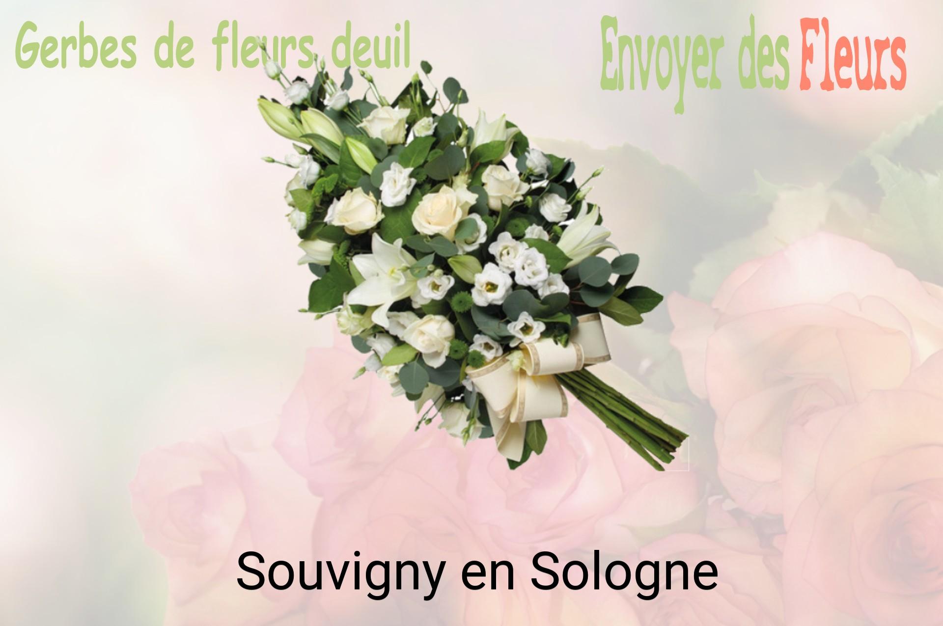 Gerbe de fleurs de deuil livrée à Souvigny-en-Sologne